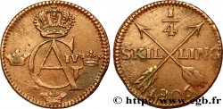 SUÈDE 1/4 Skilling monogramme du roi Gustave IV Adolphe 1806