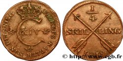 SUÈDE 1/4 Skilling monogramme de Charles XIV 1819
