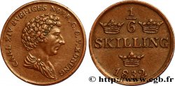 SUÈDE 1/6 Skilling Charles XIV 1832
