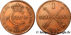 SUÈDE 1 Skilling monogramme de Charles XIV 1821