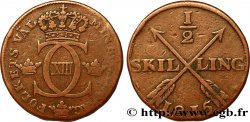 SUÈDE 1/2 Skilling monogramme du roi Charles XIII 1815