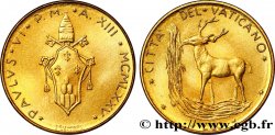 VATICAN ET ÉTATS PONTIFICAUX 20 Lire armes au nom de Paul VI an XIII / cerf buvant à une source, symbole du Christ 1975 Rome