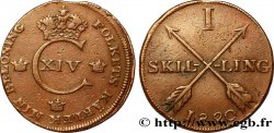SUÈDE 1 Skilling monogramme de Charles XIV 1820