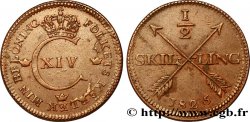 SUÈDE 1/2 Skilling monogramme du roi Charles XIV 1825