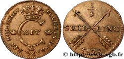 SUÈDE 1/4 Skilling Monogramme de Charles XIV 1827