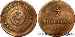 SUÈDE 1/2 Skilling au nom de Gustave IV Adolf 1799