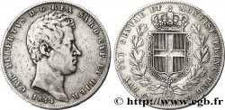 ITALIEN - KÖNIGREICH SARDINIEN 5 Lire Charles Albert, roi de Sardaigne 1844 Gênes