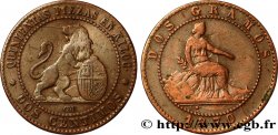 ESPAÑA 2 Centimos monnayage provisoire 1870 Oeschger Mesdach & CO