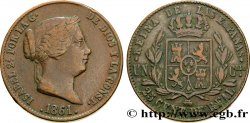 SPAIN 25 Centimos de Real (Cuartillo) Isabelle II 1861 Ségovie