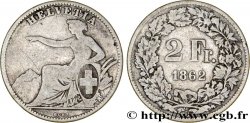 SUISSE 2 Francs Helvetia 1862 Berne - B