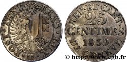 SCHWEIZ - REPUBLIK GENF 25 Centimes - Canton de Genève 1839 