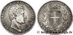 ITALIE - ROYAUME DE SARDAIGNE 5 Lire Charles Albert, roi de Sardaigne 1849 Gênes TTB