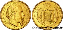 MONACO 100 Francs or Charles III 1886 Paris - A