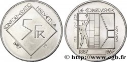SWITZERLAND 5 Francs 100e anniversaire de la naissance de Charles-Edouard Jeanneret dit Le Corbusier, le modulor 1987 Berne - B