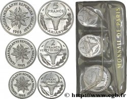 MADAGASCAR Essais de 5, 2 et 1 Francs 1965-1966 Paris