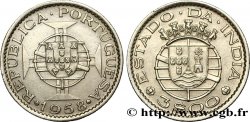 INDE PORTUGAISE 3 Escudos emblème du Portugal / emblème de l’État portugais de l Inde 1958 
