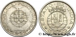 INDE PORTUGAISE 3 Escudos emblème du Portugal / emblème de l’État portugais de l Inde 1959 