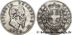 ITALIE 5 Lire Victor Emmanuel II 1870 Milan