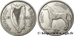 IRLANDE 1/2 Crown harpe / cheval 1934