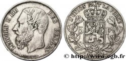 BELGIQUE 5 Francs Léopold II tranche position B 1873