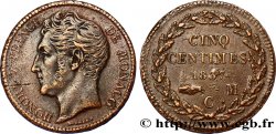 MONACO 5 Centimes Honoré V petite tête en cuivre rouge 1837 Monaco