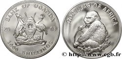 OUGANDA 1000 Shillings Proof série Gorilles d’Afrique : emblème / jeune gorille 2003