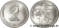 CANADA 10 Dollars JO Montréal 1976 carte du Monde / Elisabeth II 1973 