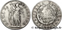 ITALIA - REPUBLICA SUBALPINA 5 Francs Gaule Subalpine figures allégoriques de la Gaule Subalpine et de la France 1801 an 10 Turin