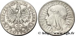 POLOGNE 10 Zlotych aigle / reine Jadwiga 1933 Varsovie