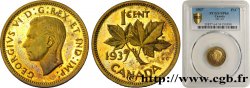 CANADA Essai de frappe 1 Cent Laiton Georges VI 1937 -