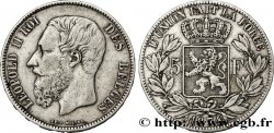 BELGIQUE 5 Francs Léopold II  1874