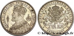SUÈDE 2 Kronor, Oscar II, roi de Suède et de Norvège, 25 ans de règne 1897 Stockholm SUP
