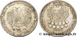 ALLEMAGNE 5 Mark aigle héraldique / 25e anniversaire de la République Fédérale 1974 Stuttgart - F