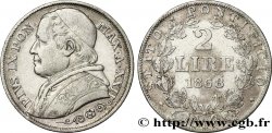 VATIKANSTAAT UND KIRCHENSTAAT 2 Lire Pie IX an XXII 1867 Rome