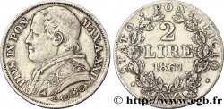 VATICAN ET ÉTATS PONTIFICAUX 2 Lire Pie IX an XXII 1867 Rome