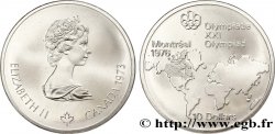 CANADA 10 Dollars JO Montréal 1976 carte du Monde / Elisabeth II 1973