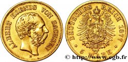 ALLEMAGNE - SAXE 5 Mark Royaume de Saxe, roi Albert 1877 Muldenhütten