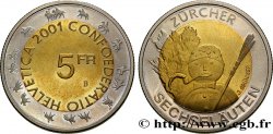 SVIZZERA  5 Francs Zürcher Sechselaüten 2001 Berne - B