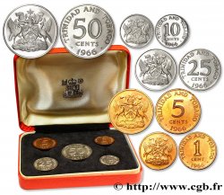 TRINIDAD et TOBAGO Série Proof 5 monnaies 1966 Franklin Mint