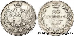 RUSSIE 20 Kopecks aigle bicéphale 1837 Saint-Petersbourg