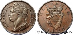 IRLANDE 1 Penny Georges IV / harpe (faux en étain bronzé) 1822