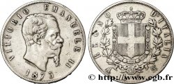 ITALIE 5 Lire Victor Emmanuel II 1873 Milan