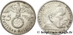 ALLEMAGNE 5 Reichsmark Aigle / Maréchal Paul von Hindenburg 1938 Stuttgart - F