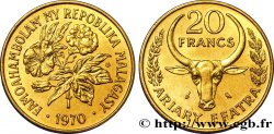 MADAGASCAR 20 Francs - 4 Ariary buffle / fleurs 1970 Paris