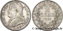 VATIKANSTAAT UND KIRCHENSTAAT 2 Lire Pie IX an XXII 1867 Rome