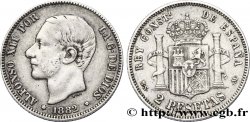 ESPAGNE 2 Pesetas Alphonse XII 1882
