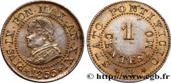 VATICANO Y ESTADOS PONTIFICIOS 1 Centesimo Pie IX an XXII 1866 Rome