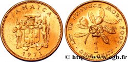 JAMAÏQUE 1 Cent FAO armes / fleur de fruit de l’Aki (Blighia sapida) 1971