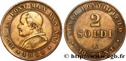 VATICAN AND PAPAL STATES 2 Soldi 1866 Rome