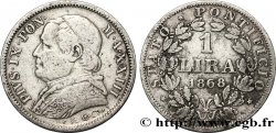 VATICAN AND PAPAL STATES 1 Lire Pie IX 1868 Rome